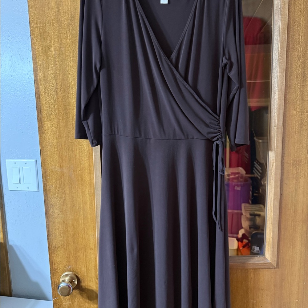 Christopher & Banks Dark Brown Long Sleeve Dress